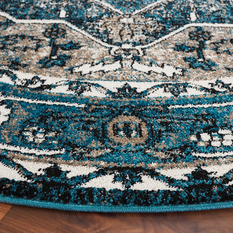 Safavieh Vintage Hamadan 6'-7" x 6'-7" Rug in Blue / Ivory