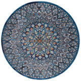 Safavieh Aria 6'-5" x 6'-5" Rug in Navy / Gold
