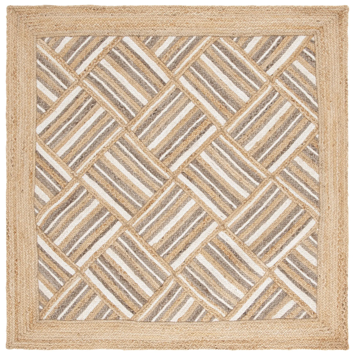 Safavieh Natural Fiber 6'-0" x 6'-0" Rug in Natural / Grey