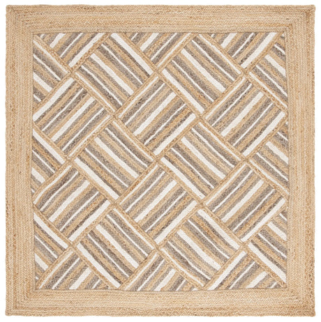 Safavieh Natural Fiber 6'-0" x 6'-0" Rug in Natural / Grey
