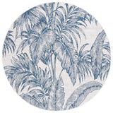 Safavieh Courtyard 6'-7" x 6'-7" Rug in Ivory / Navy