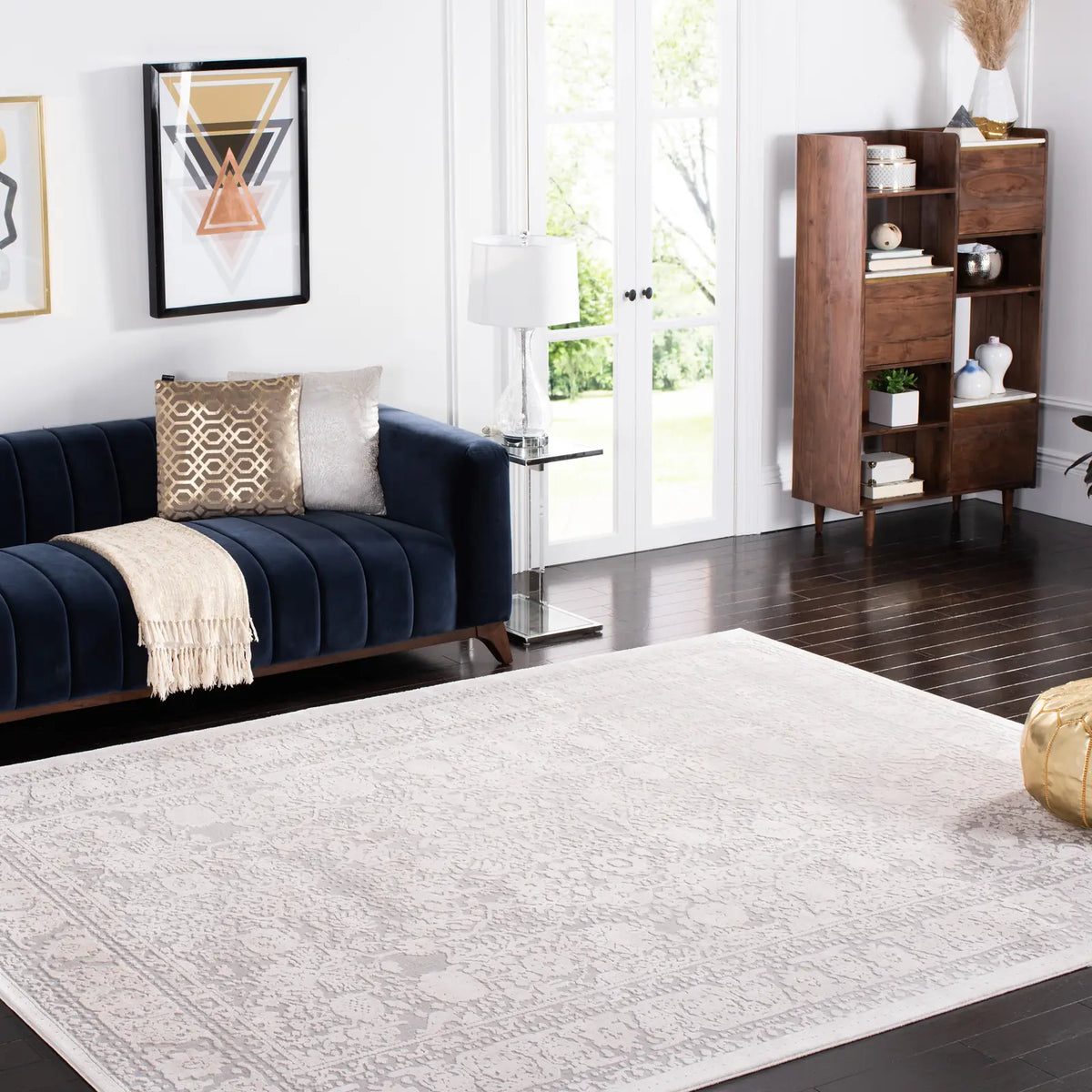 Safavieh Reflection 10'-0" x 14'-0" Rug in Light Grey / Cream