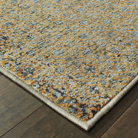 Oriental Weavers Sphinx Atlas 8048B Blue/Gold Rugs - corner detail