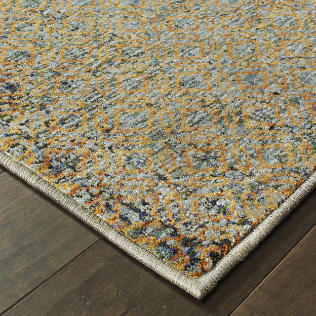 Oriental Weavers Sphinx Atlas 8048B Blue/Gold Rugs - corner detail