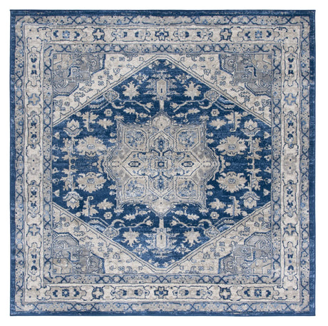 Safavieh Brentwood 6'-7" x 6'-7" Rug in Navy / Grey