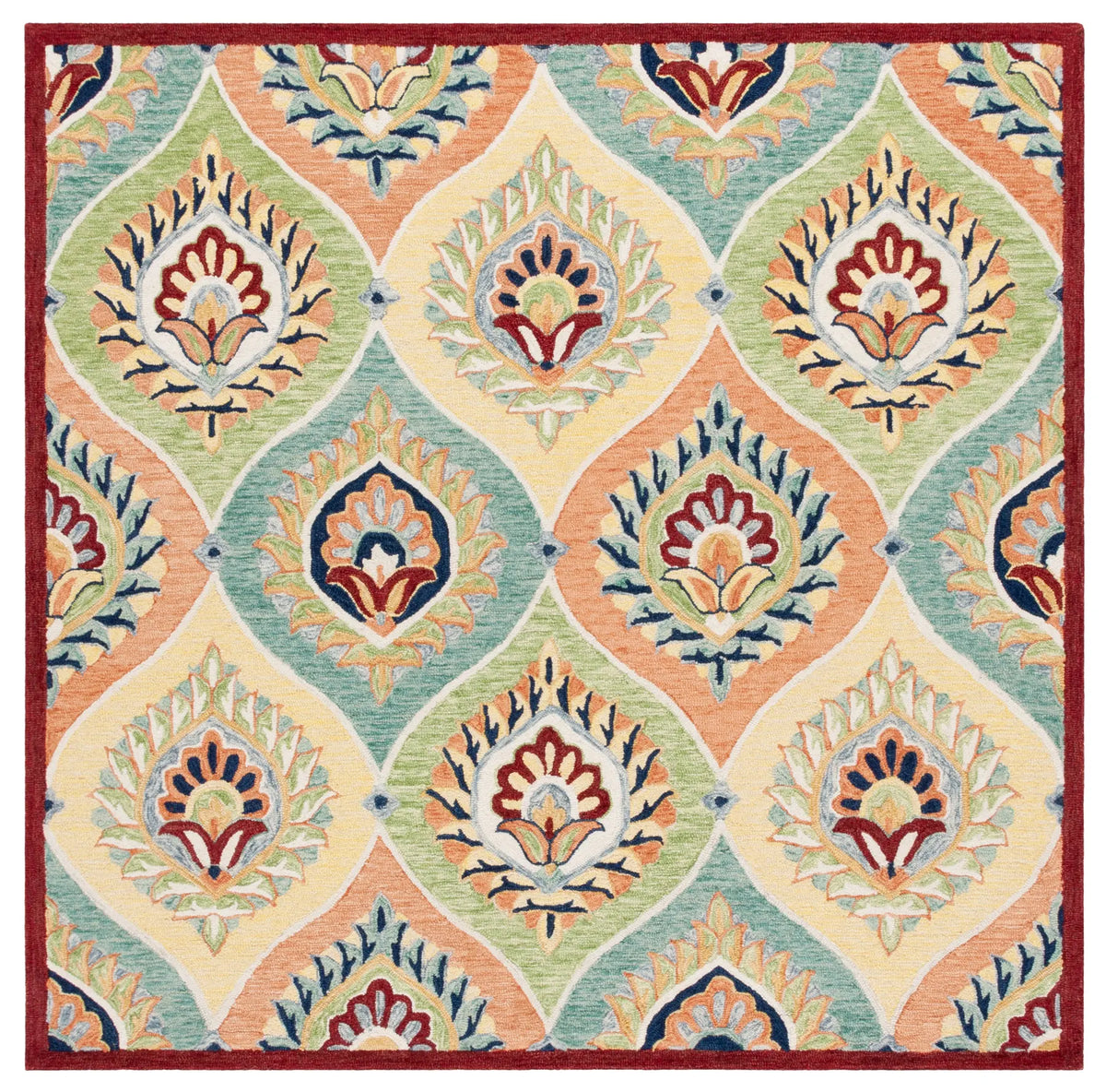 Safavieh Heritage 6'-0" x 6'-0" Rug in Green / Rust