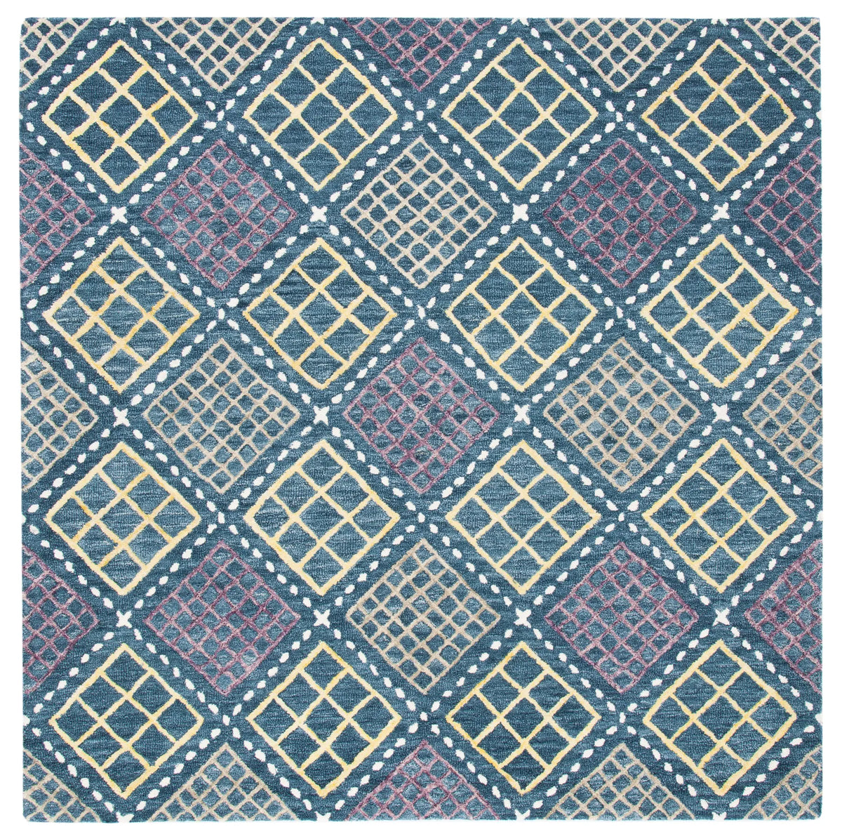 Safavieh Metro 6'-0" x 6'-0" Rug in Blue / Yellow