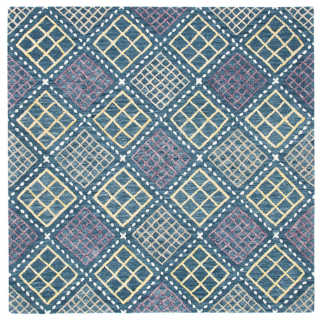 Safavieh Metro 6'-0" x 6'-0" Rug in Blue / Yellow