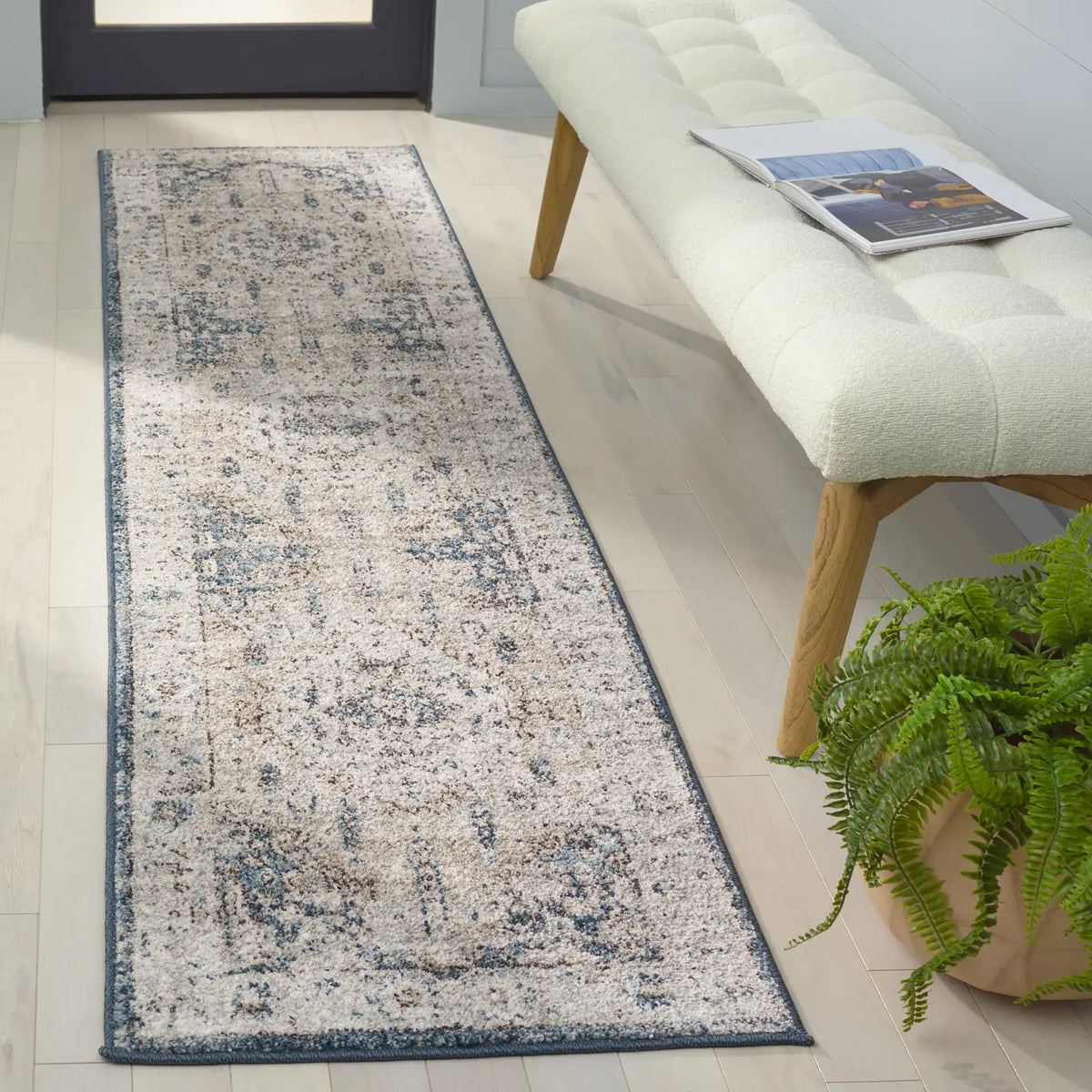 Safavieh Vintage Tabriz 2'-0" x 8'-0" Rug in Grey / Blue