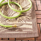 Safavieh Courtyard 5'-3" x 7'-7" Rug in Natural / Chocolate