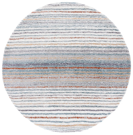 Safavieh Berber Shag 7'-0" x 7'-0" Rug in Blue Rust / Ivory