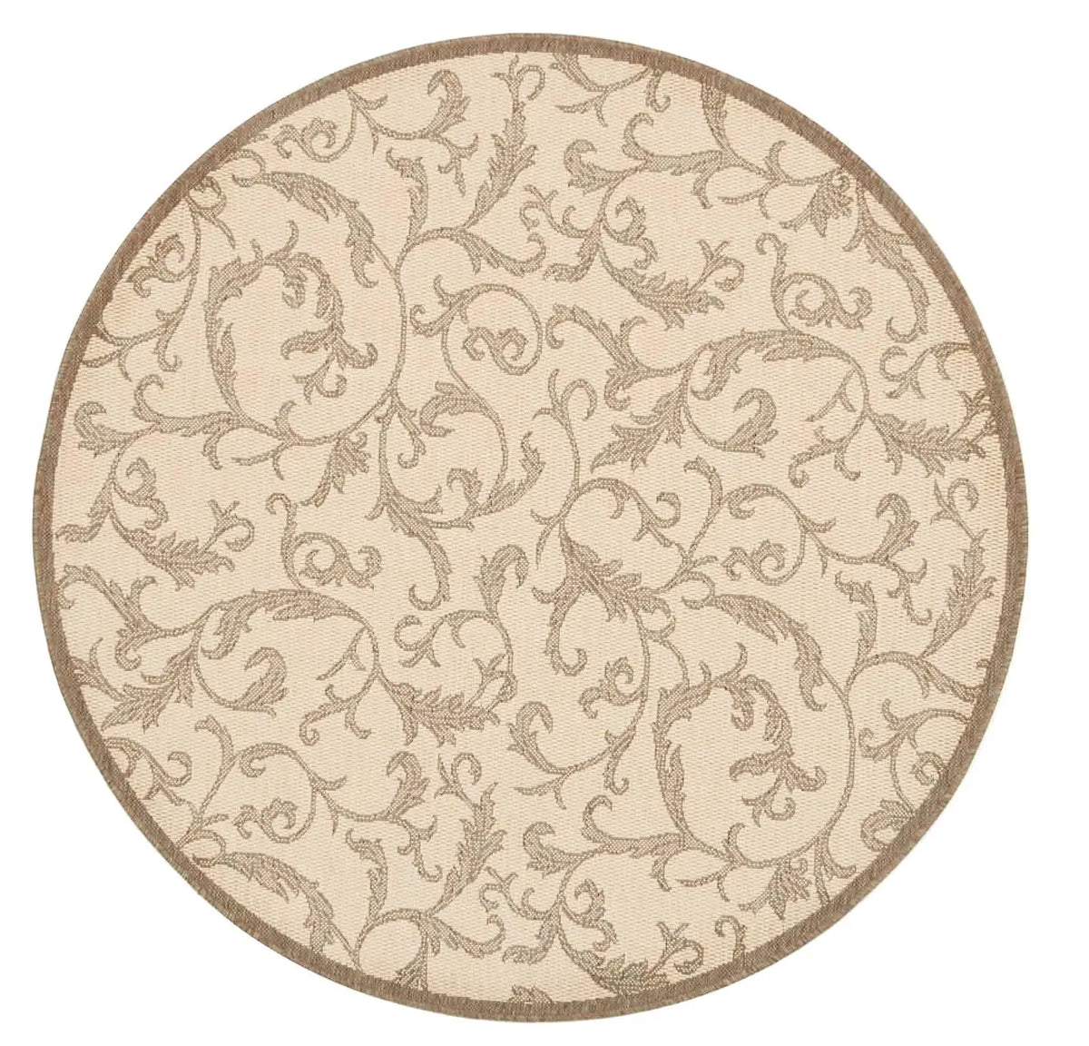 Safavieh Courtyard 5'-3" x 5'-3" Rug in Natural / Brown