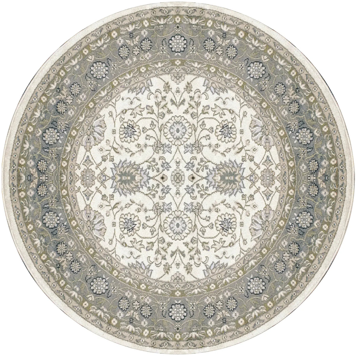 Dynamic Rugs Yazd 2803 Ivory/Grey Rug - Round