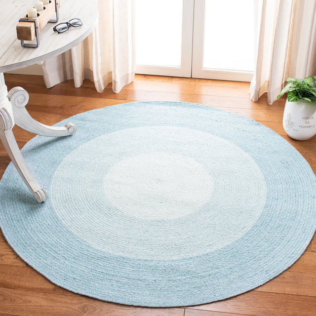 Safavieh Braided 5'-0" x 5'-0" Rug in Aqua / Ivory
