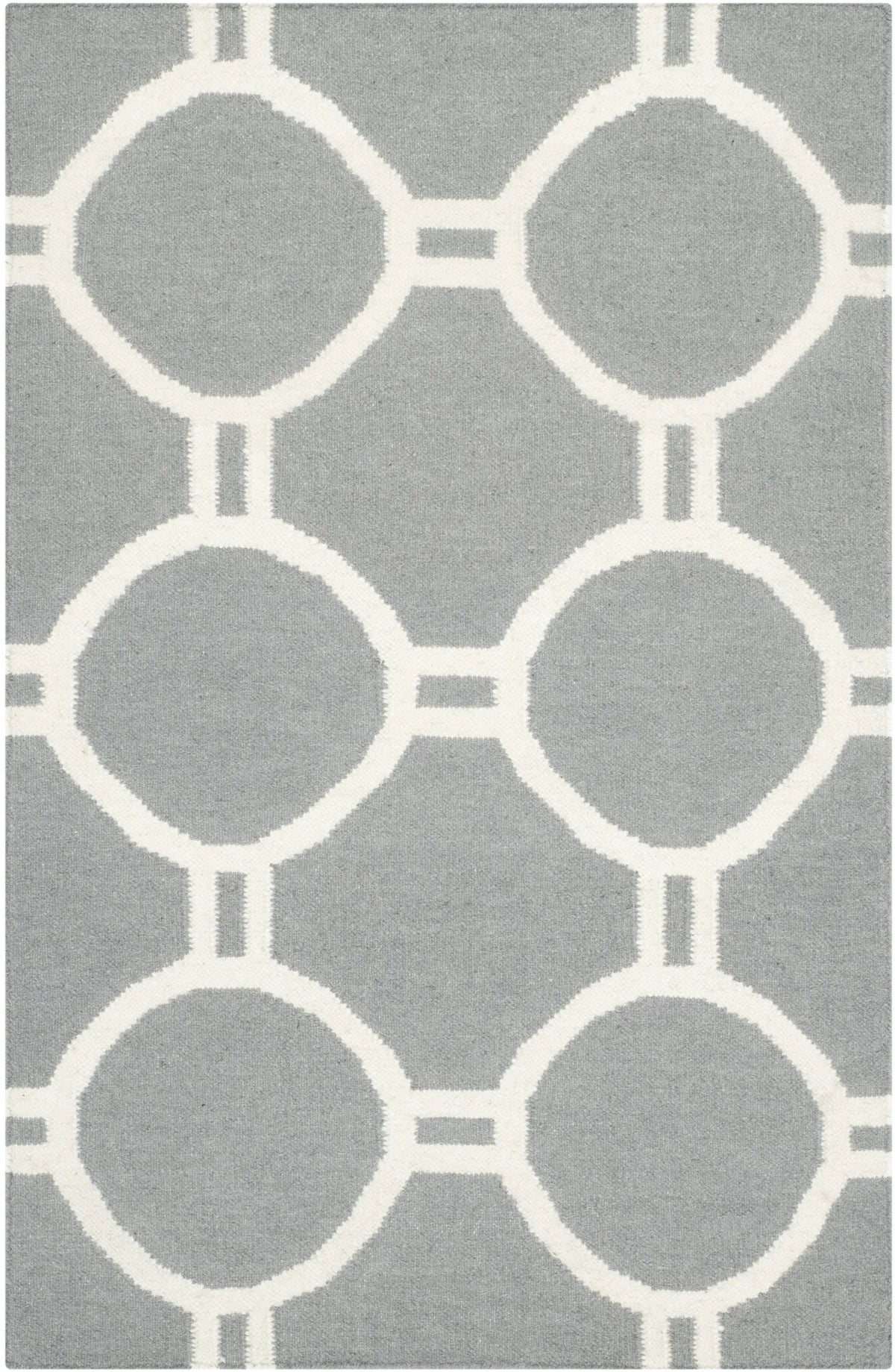 Safavieh Dhurries 2'-6" x 4'-0" Rug in Grey / Ivory