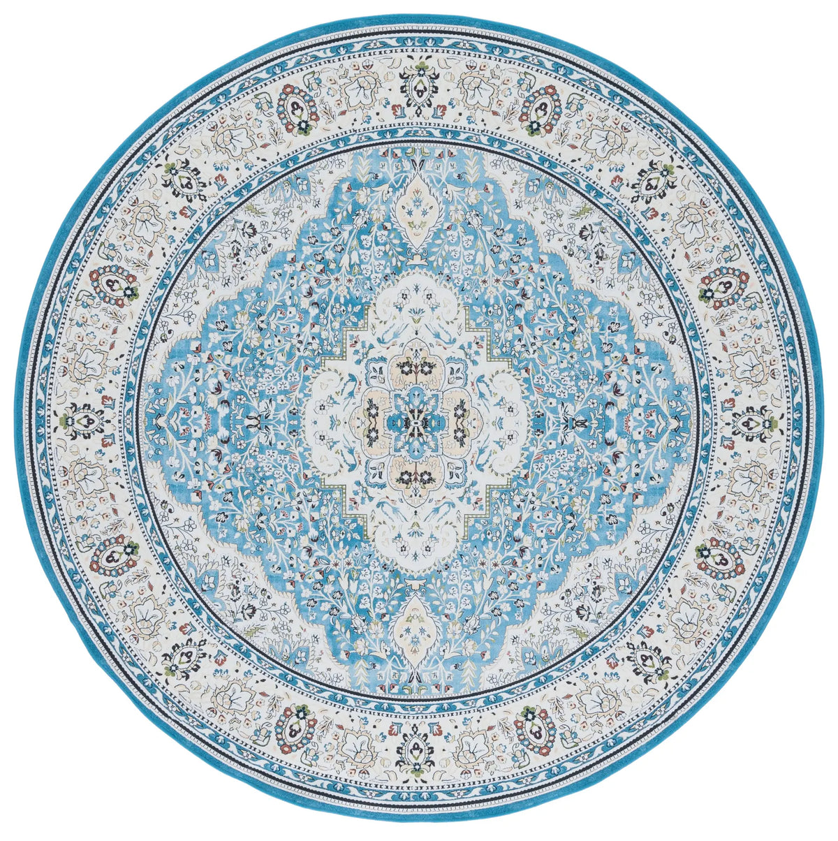 Safavieh Tucson 6'-0" x 6'-0" Rug in Turquoise / Beige