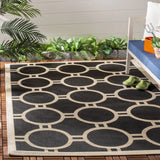Safavieh Courtyard 4'-0" x 5'-7" Rug in Black / Beige