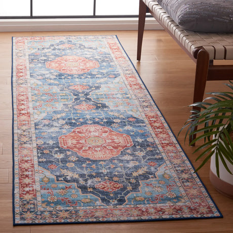 Safavieh Tucson 2'-6" x 8'-0" Rug in Rust / Blue