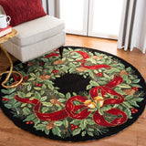 Safavieh Vintage Posters 5'-0" x 5'-0" Rug in Black / Green