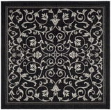 Safavieh Courtyard 6'-7" x 6'-7" Rug in Black / Sand