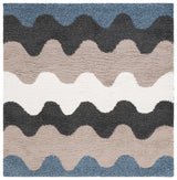 Safavieh Calico Shag 6'-7" x 6'-7" Rug in Black / Taupe