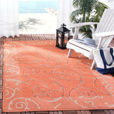 Safavieh Courtyard 4'-0" x 5'-7" Rug in Terracotta / Cream