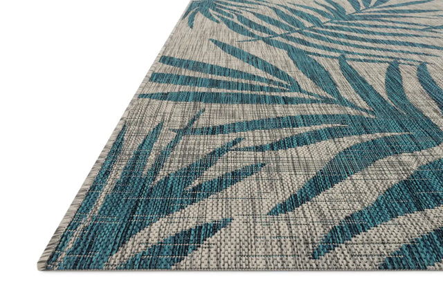 Loloi Isle Ie-10 Grey / Aqua Rugs - rug corner