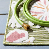 Safavieh Cabana 4'-0" x 6'-0" Rug in Green / Pink