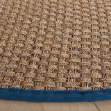 Safavieh Natural Fiber 6'-0" x 6'-0" Rug in Natural / Light Navy