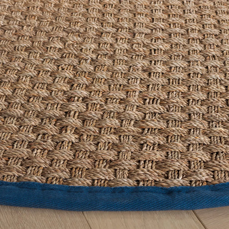 Safavieh Natural Fiber 6'-0" x 6'-0" Rug in Natural / Light Navy