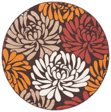 Safavieh Veranda 5'-3" x 5'-3" Rug in Chocolate / Terracotta