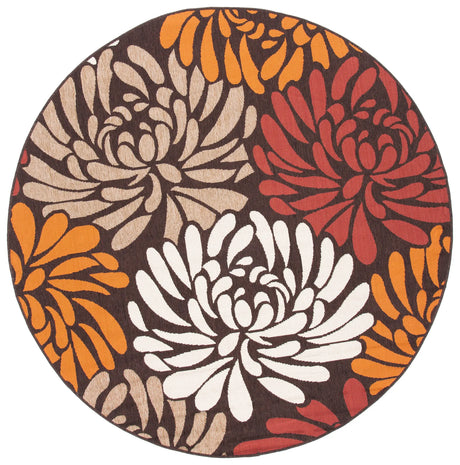 Safavieh Veranda 5'-3" x 5'-3" Rug in Chocolate / Terracotta