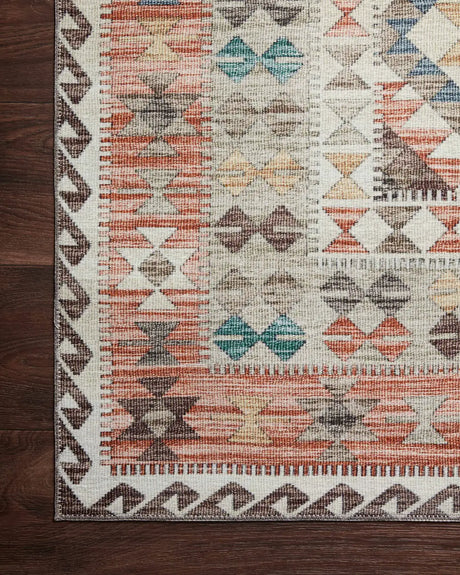Loloi Zion Zio-04 Ivory/Multi Rugs - corner on wood