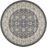 Dynamic Rugs Yazd 2803 Power Loomed Traditional Grey/Ivory Rug - Round
