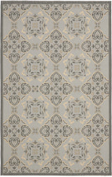 Safavieh Courtyard 4'-0" x 5'-7" Rug in Anthracite / Light Grey