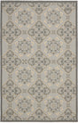Safavieh Courtyard 4'-0" x 5'-7" Rug in Anthracite / Light Grey
