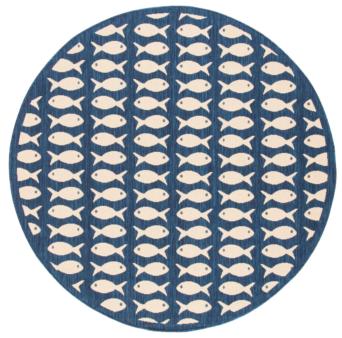 Safavieh Courtyard 5'-3" x 5'-3" Rug in Navy / Beige
