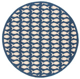 Safavieh Courtyard 5'-3" x 5'-3" Rug in Navy / Beige