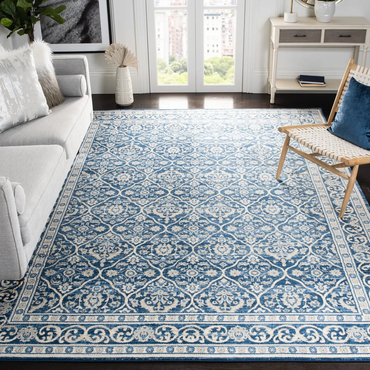 Safavieh Brentwood 10'-0" x 13'-0" Rug in Navy / Light Grey
