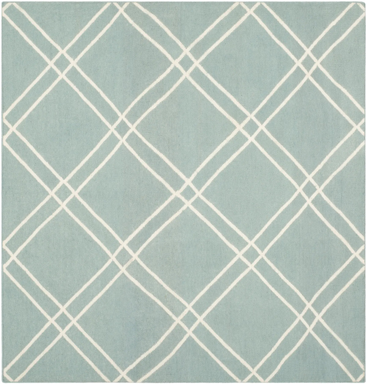 Safavieh Dhurries 6'-0" x 6'-0" Rug in Light Blue / Ivory