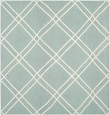 Safavieh Dhurries 6'-0" x 6'-0" Rug in Light Blue / Ivory