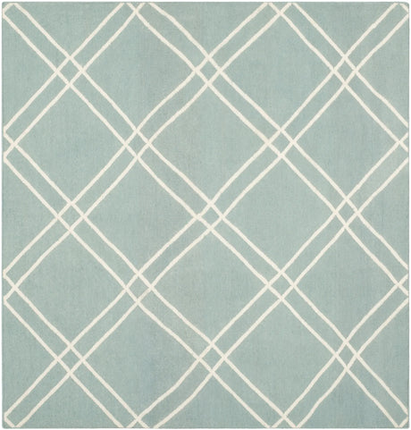 Safavieh Dhurries 6'-0" x 6'-0" Rug in Light Blue / Ivory