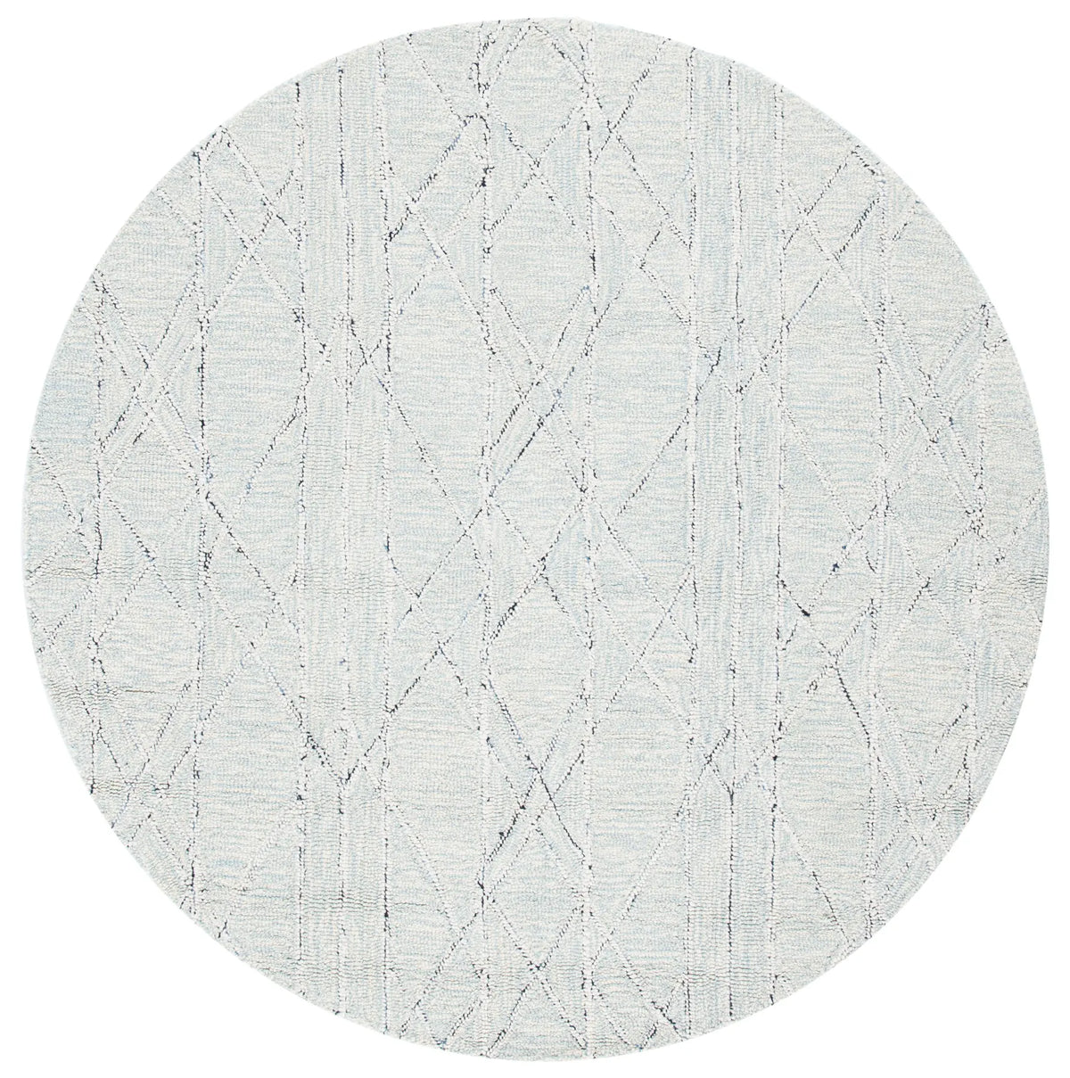 Safavieh Micro-Loop 5'-0" x 5'-0" Rug in Ivory / Light Blue