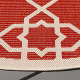 Safavieh Courtyard 5'-3" x 5'-3" Rug in Red / Beige