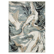 Oriental Weavers Sphinx ECHO ECH07 Blue Abstract Rugs - main flat
