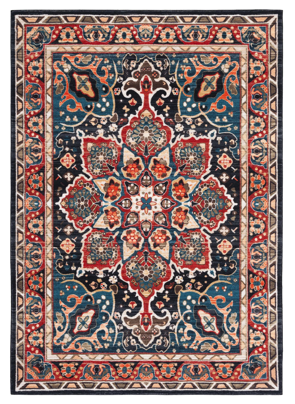 Safavieh Riviera 4'-5" x 6'-0" Rug in Red / Navy