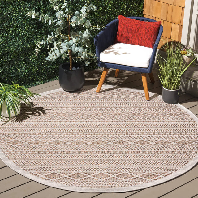 Safavieh Wicker 6'-7" x 6'-7" Rug in Orange / Beige