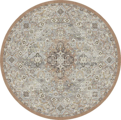 Dynamic Rugs Ancient Garden 57275 Beige/Multi Rug - Round