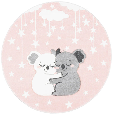 Safavieh Carousel Kids 100 5'-3" x 5'-3" Rug in Pink / White