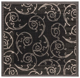 Safavieh Courtyard 6'-7" x 6'-7" Rug in Black / Sand